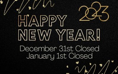 Closed December 31st and January 1st